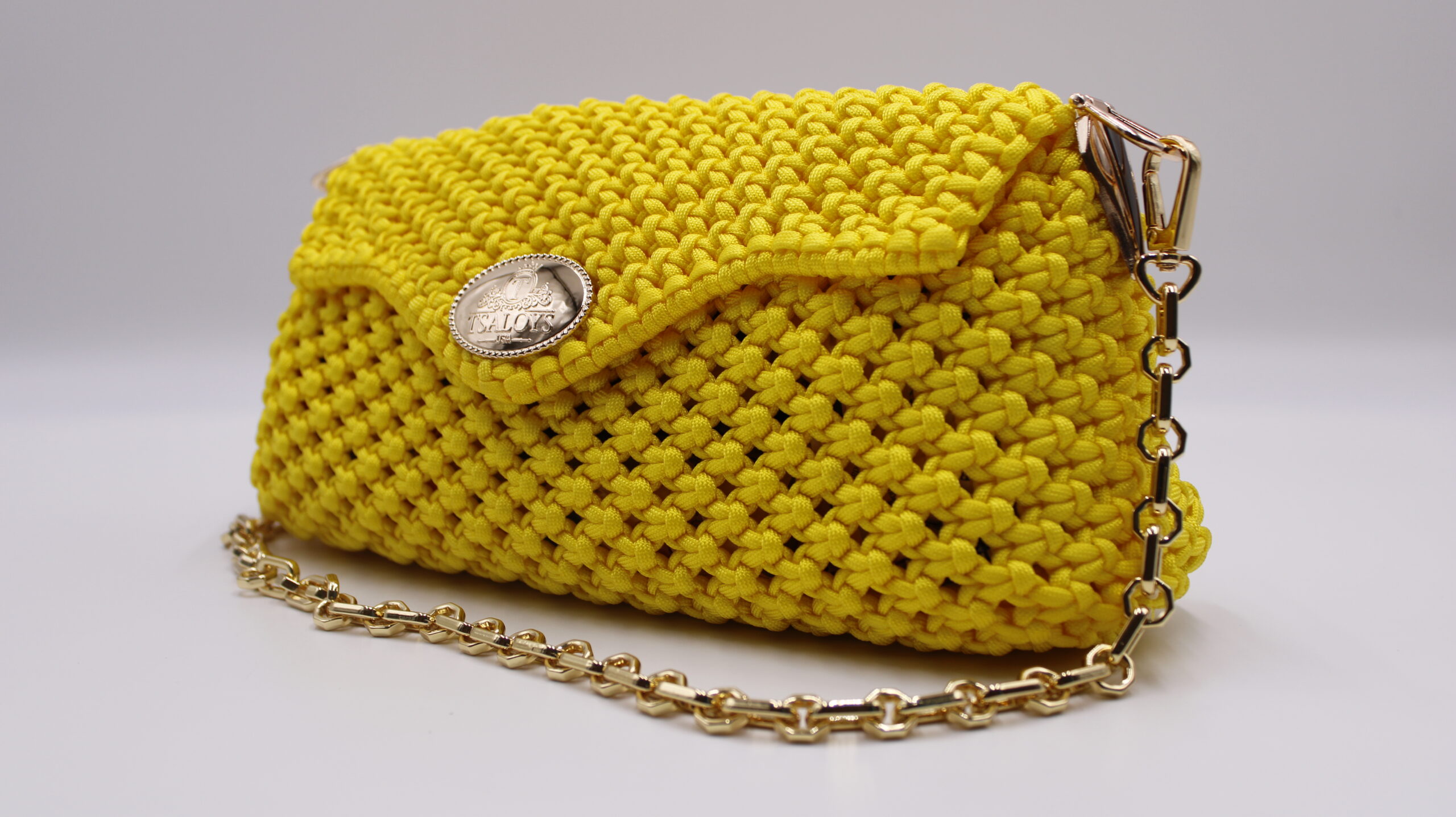 YELLOW PURSE 100% HAN-WOVEN
