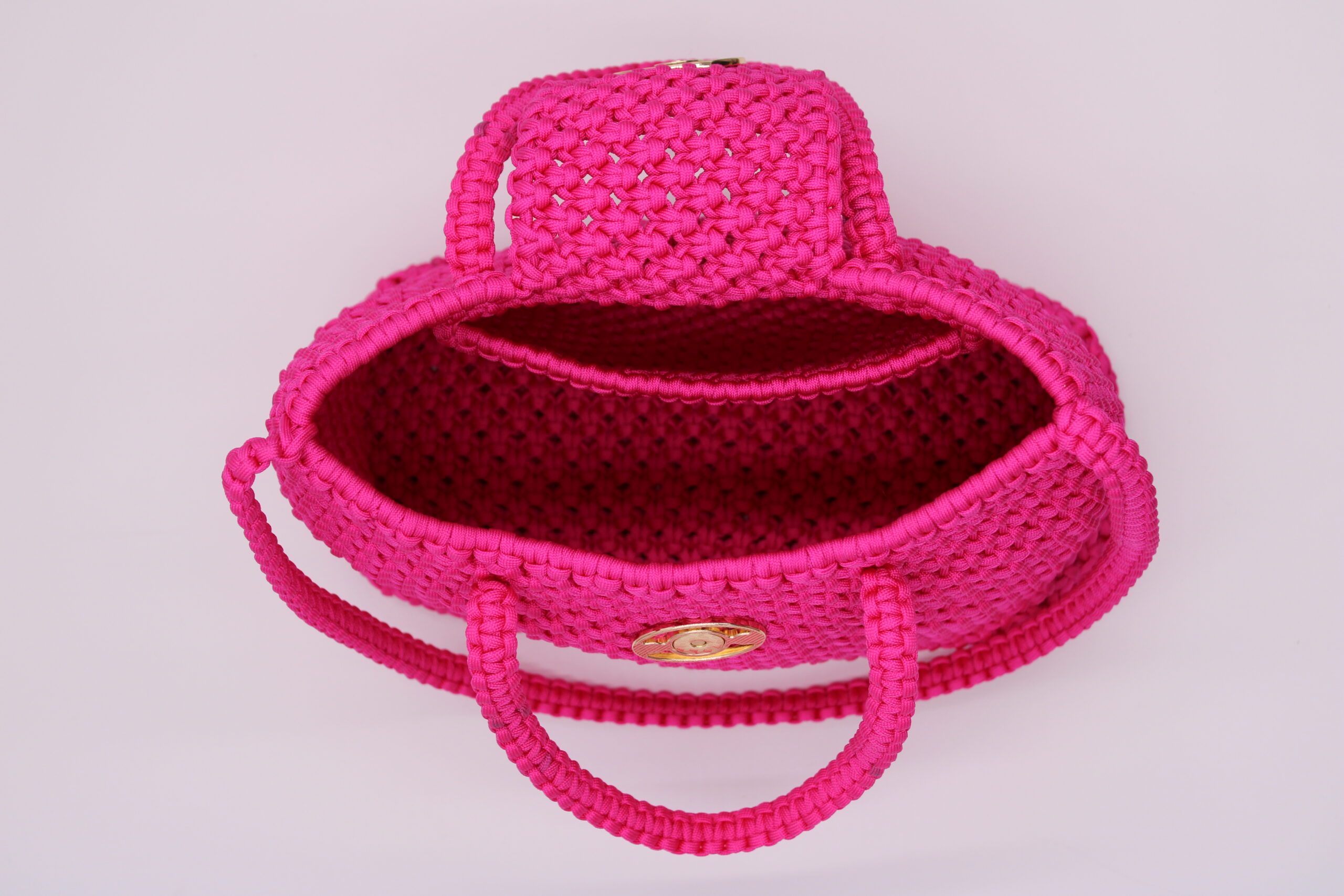 Fuchsia tote bag 100% hand-woven