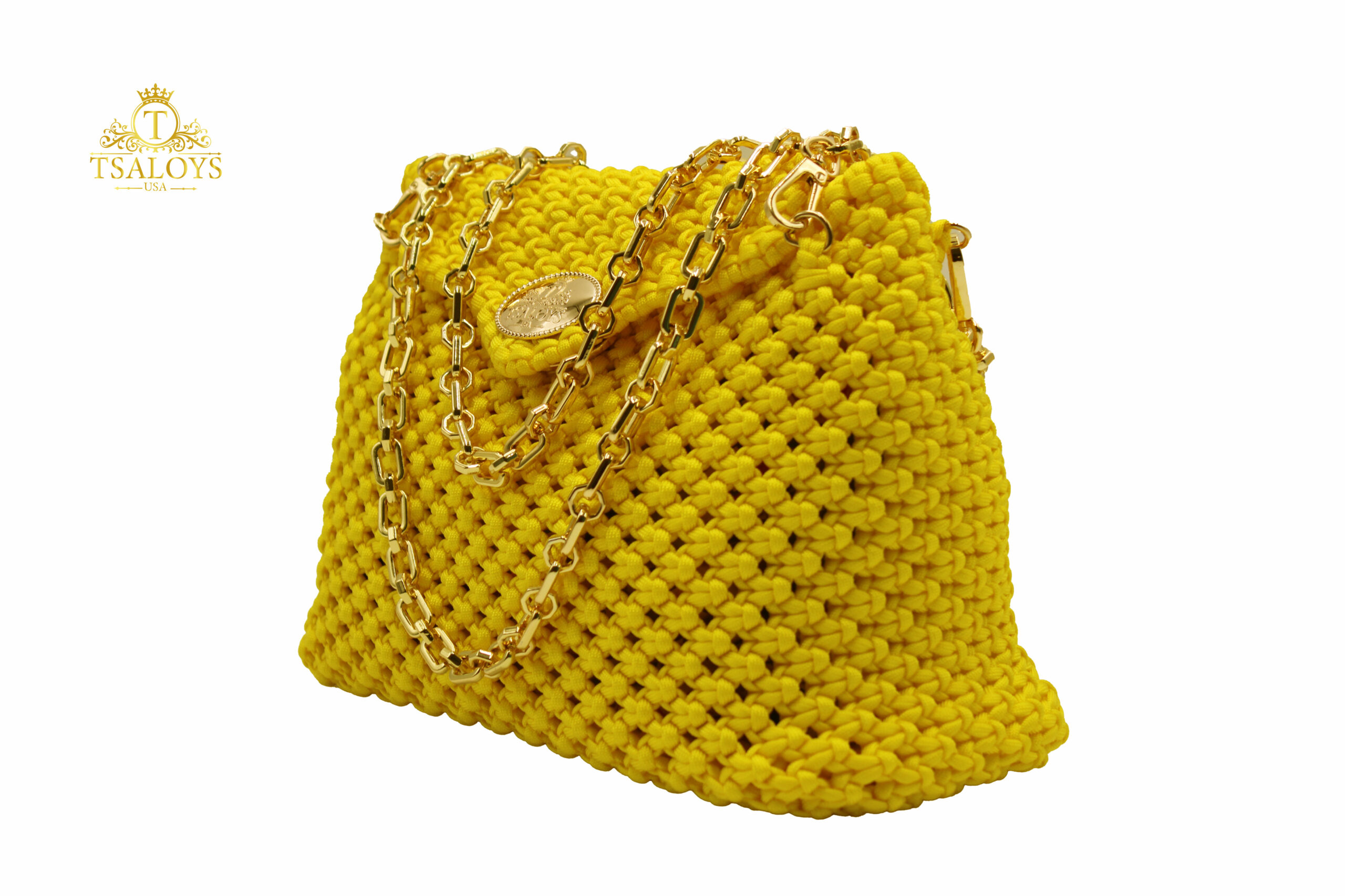 YELLOW HANDBAG 100% HAND-WOVEN