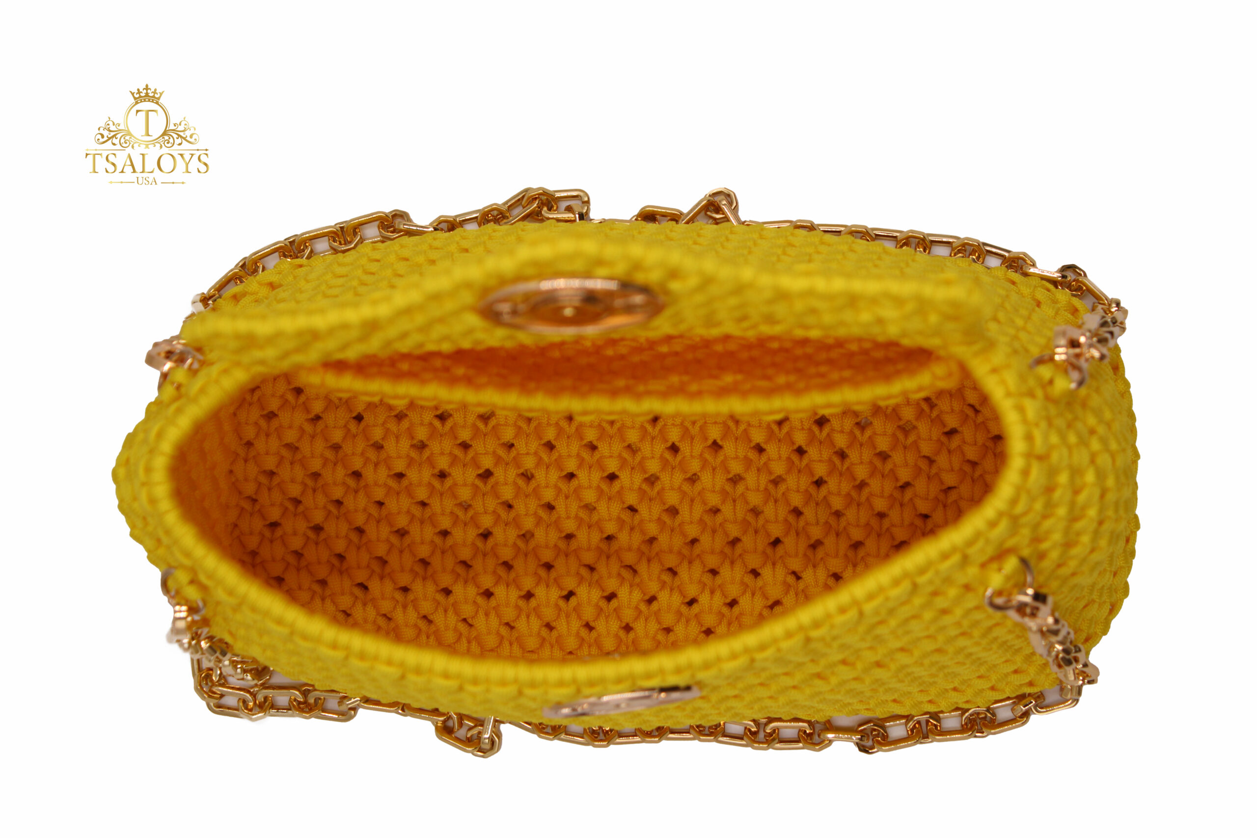 YELLOW HANDBAG 100% HAND-WOVEN