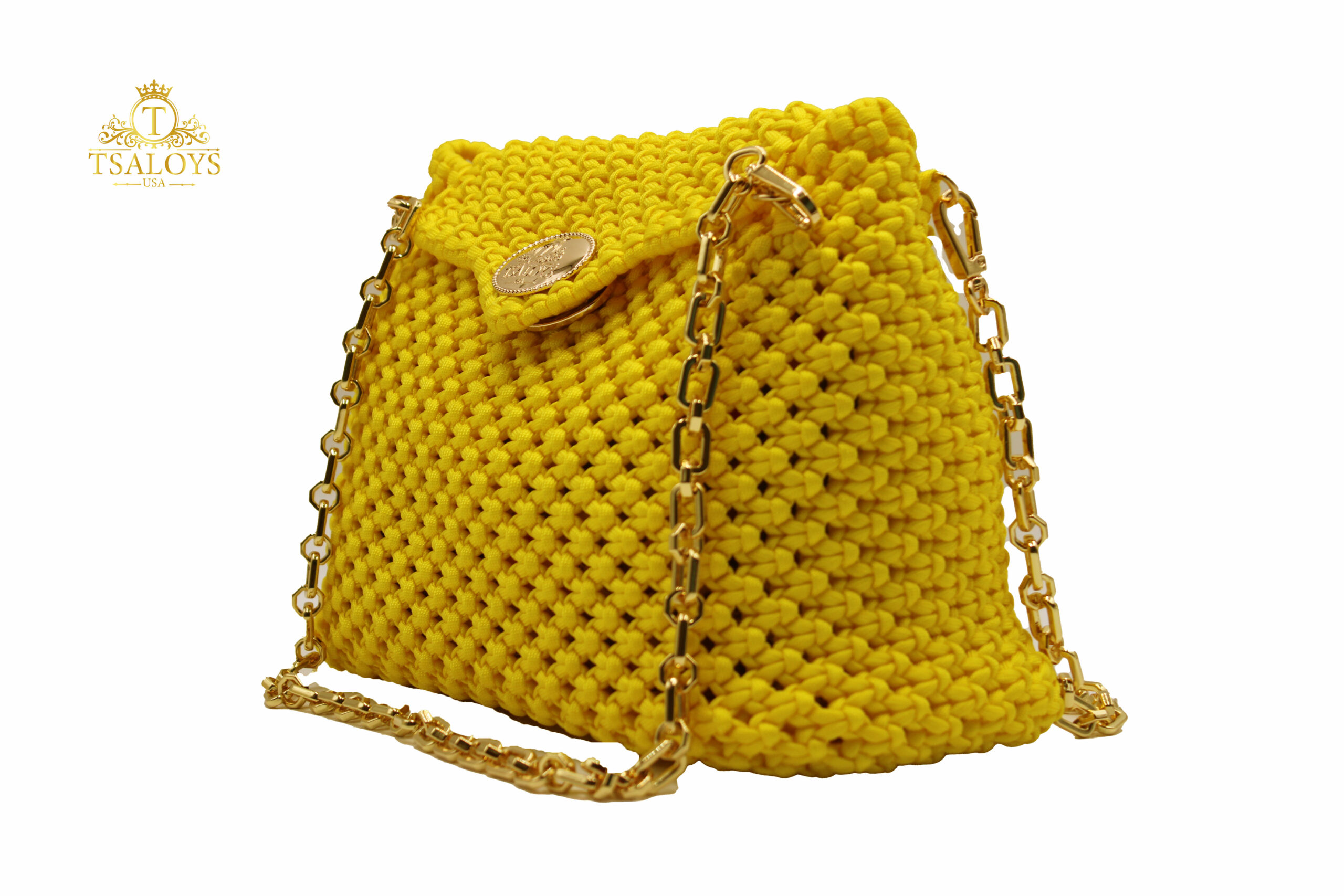 YELLOW HANDBAG 100% HAND-WOVEN