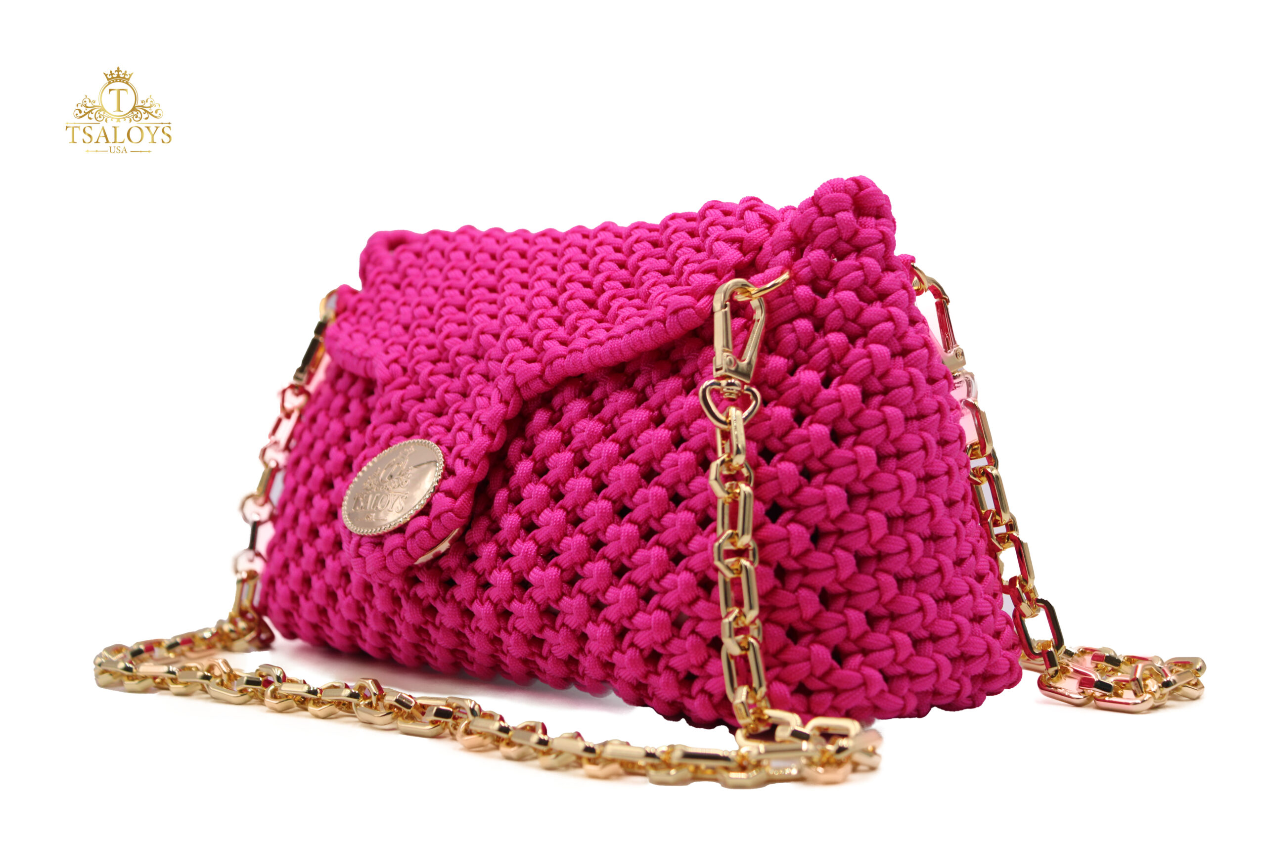 DOUA FUSHIA COLOR ELEGANT PURSE 100% HAND-WOVEN
