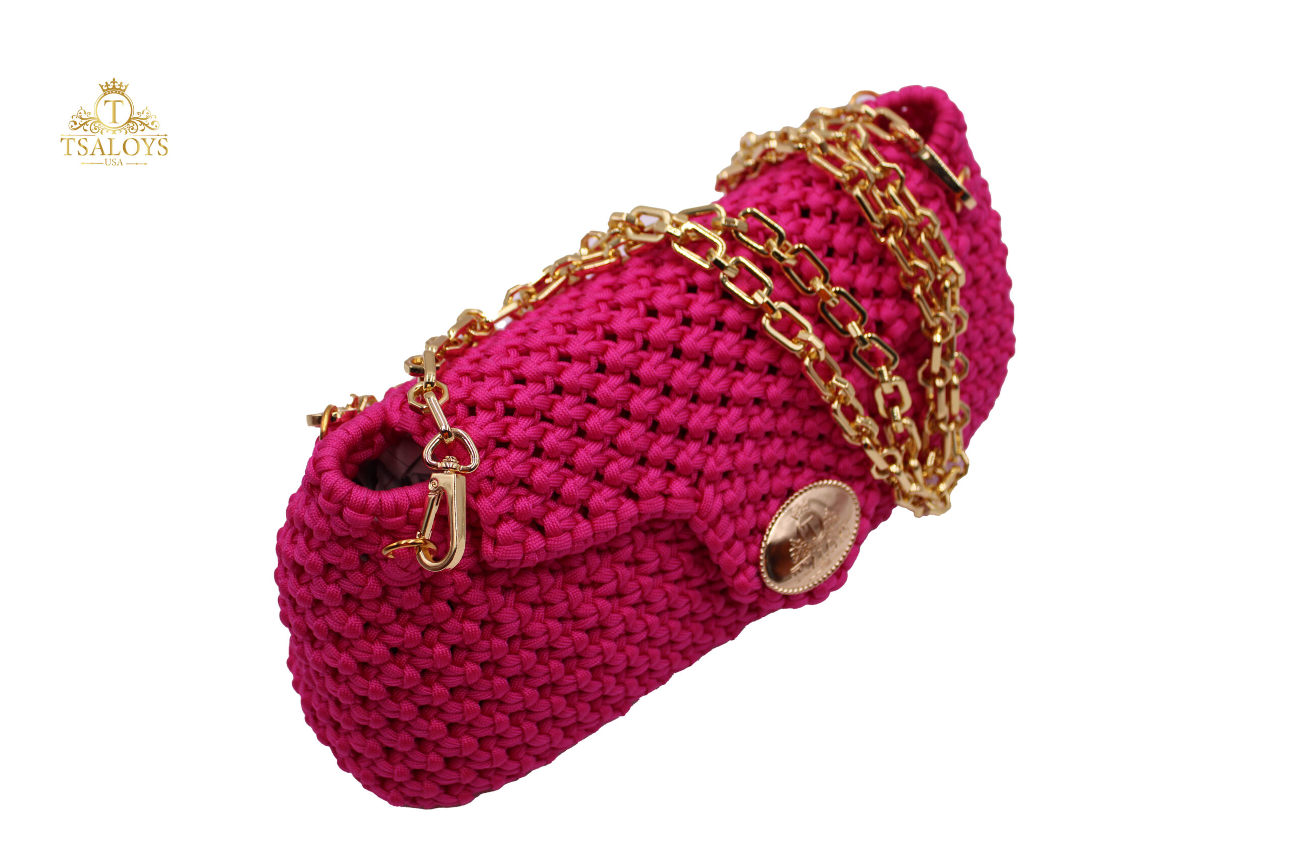 DOUA FUSHIA COLOR ELEGANT PURSE 100% HAND-WOVEN