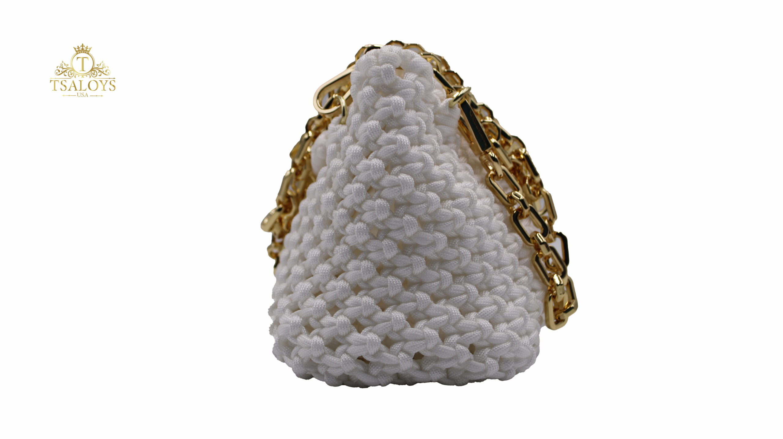 KRIBI WHITE COLOR ELEGANT PURSE 100% HAND-WOVEN