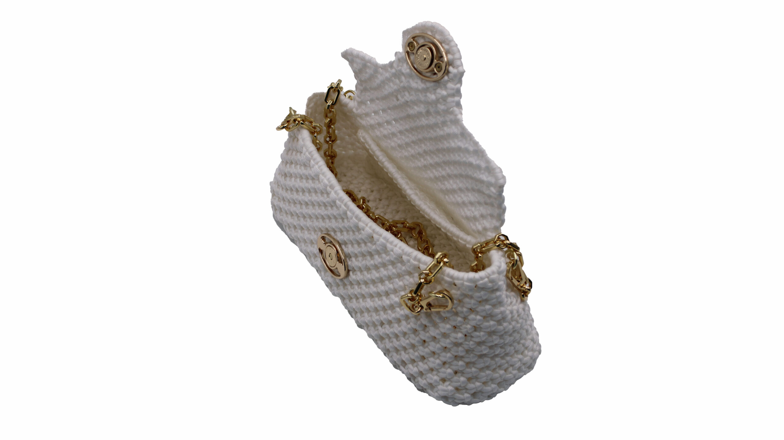 KRIBI WHITE COLOR ELEGANT PURSE 100% HAND-WOVEN