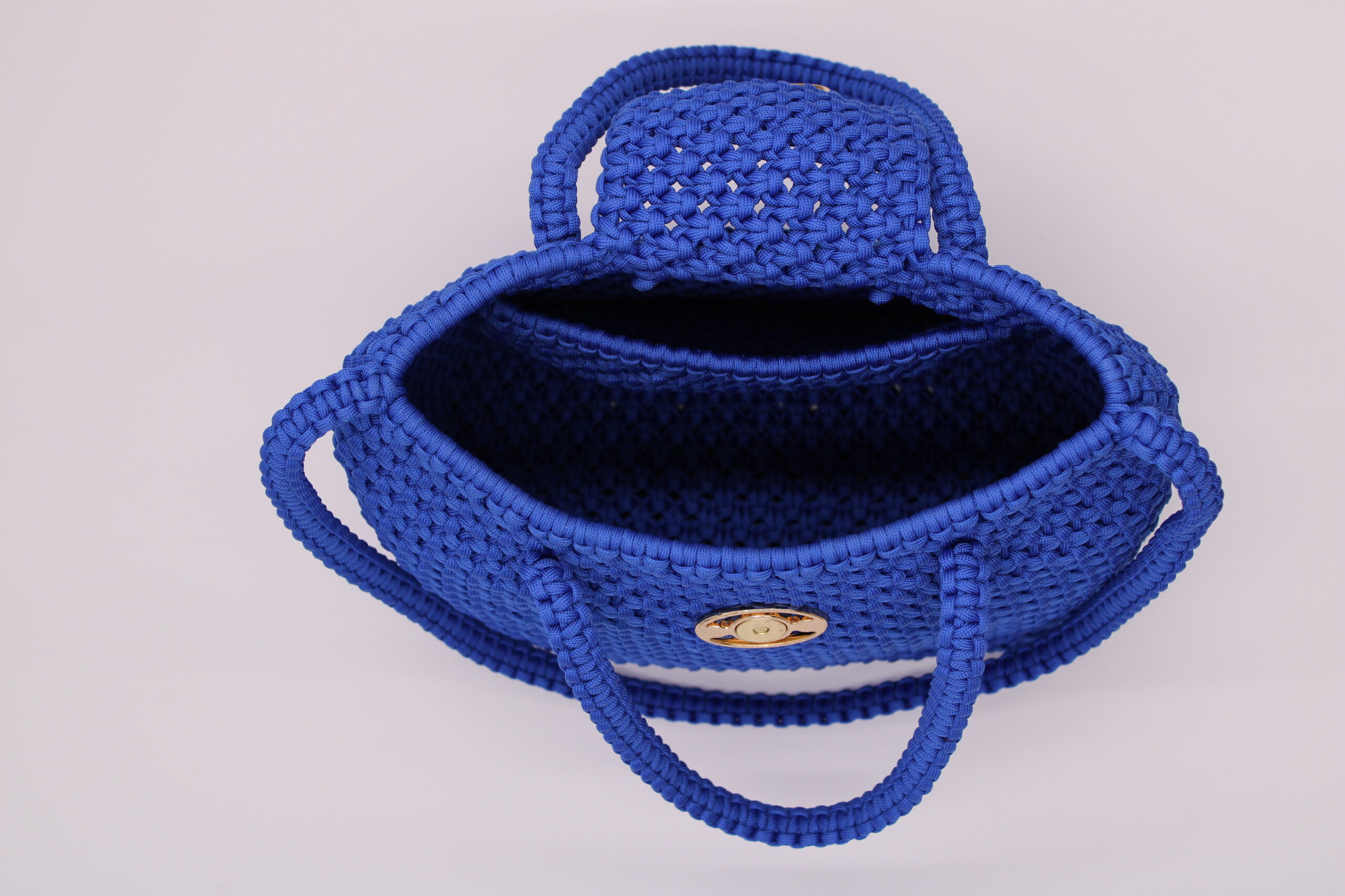 Blue tote bag 100% hand-woven
