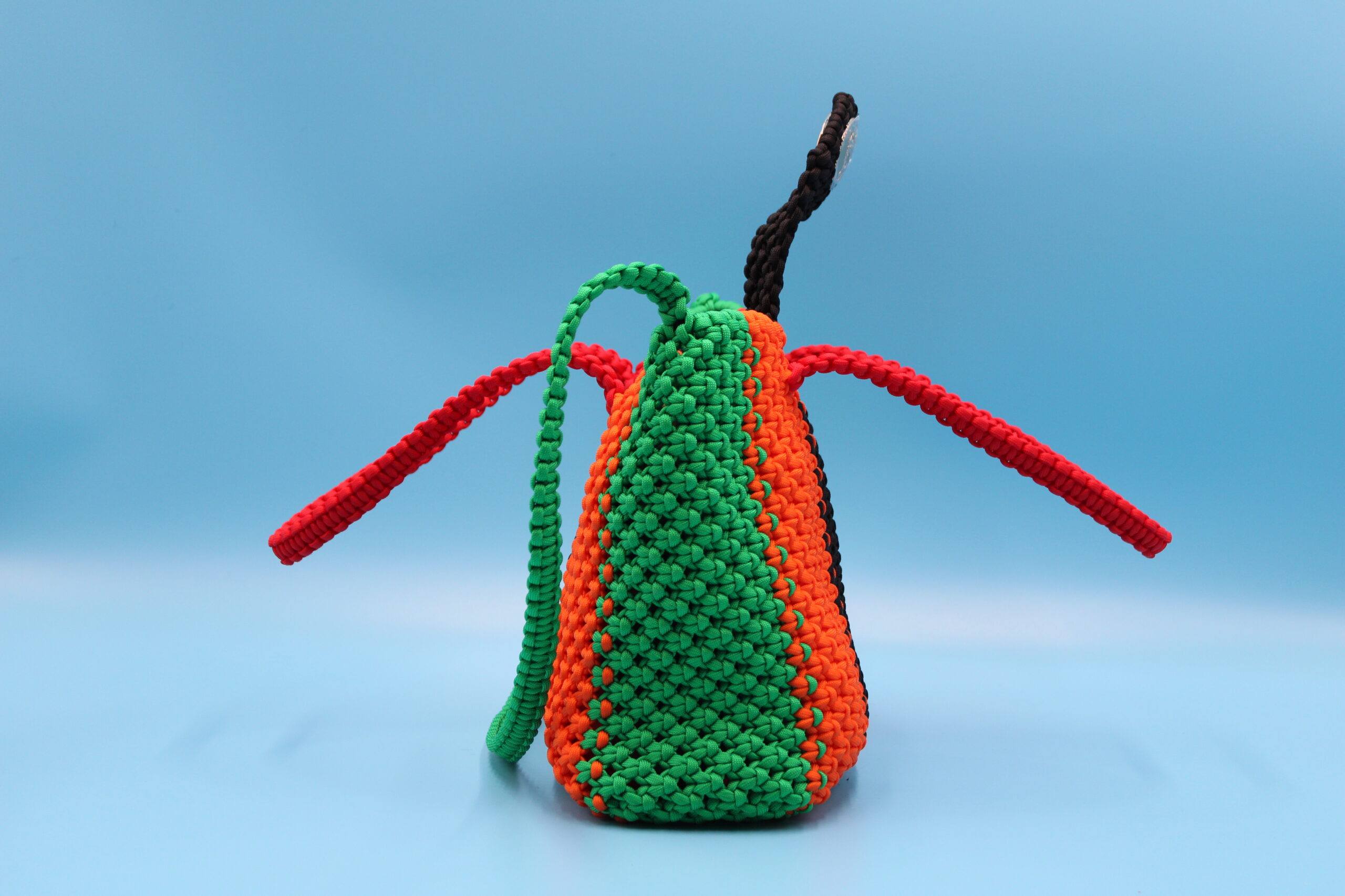 TOTE BAG MULTICOLOR WITH HALF CLOSED TOP 100% HAND-WOVEN WITH THE SMALL INTERNAL BAG