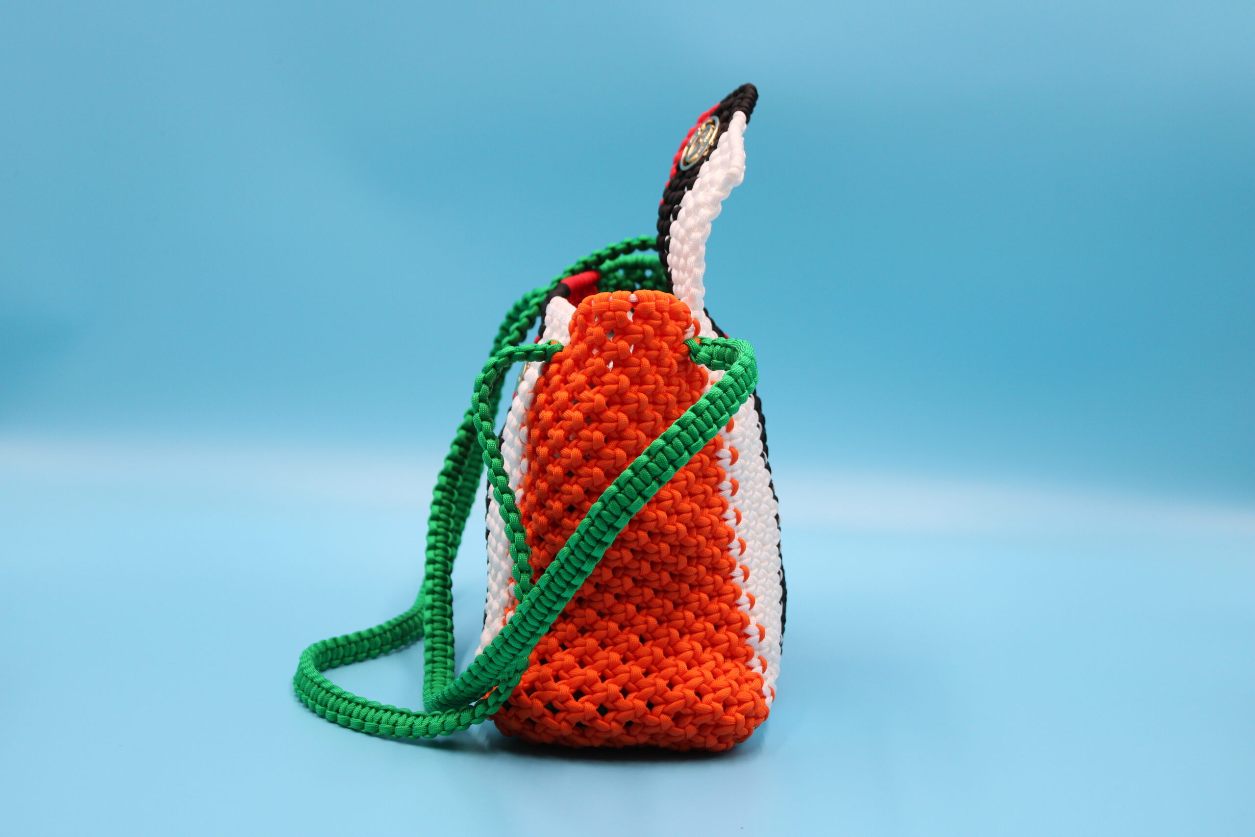 TOTE BAG MULTICOLOR WITH CLOSED TOP 100% HAND-WOVEN WITH THE SMALL INTERNAL BAG