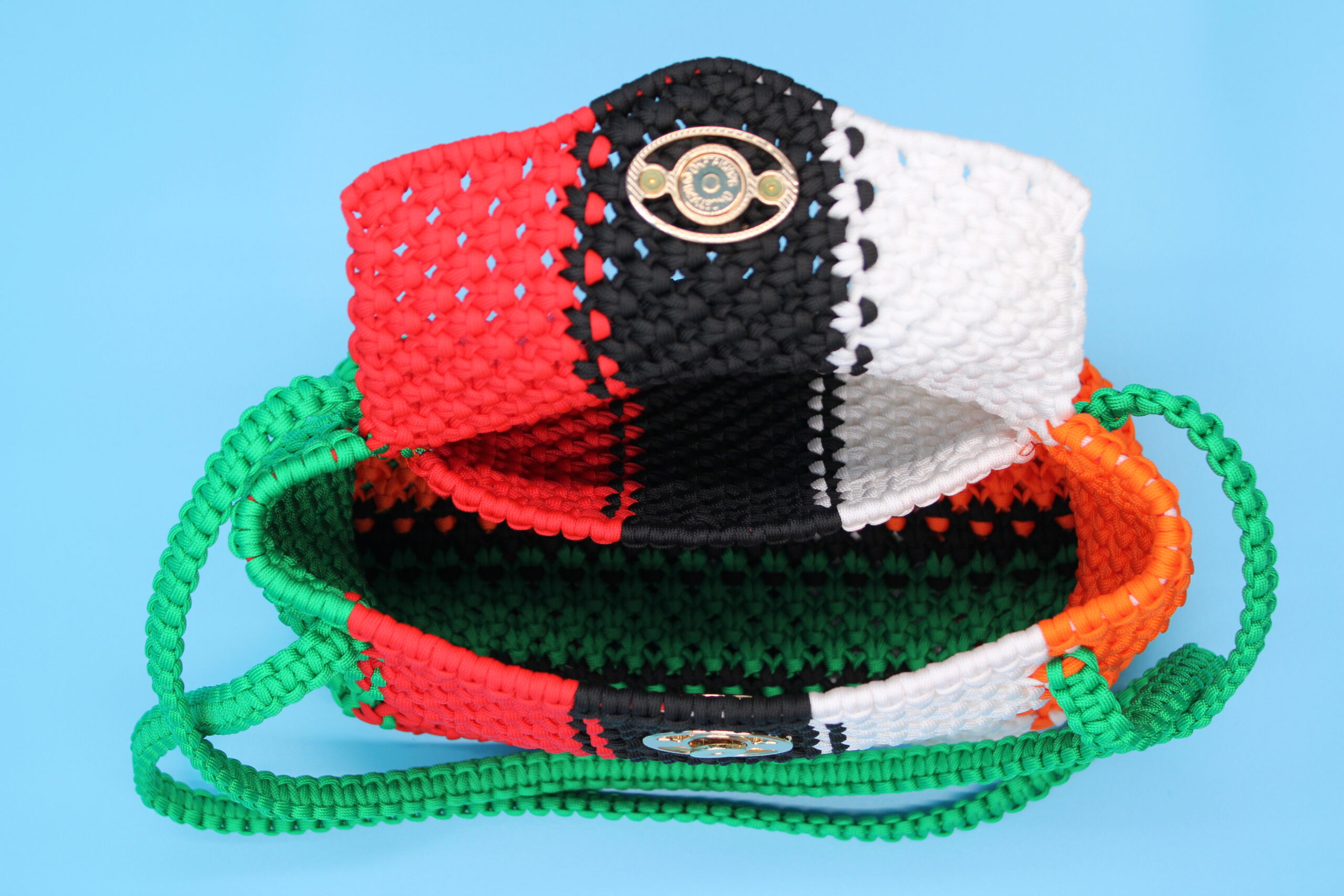 TOTE BAG MULTICOLOR WITH CLOSED TOP 100% HAND-WOVEN WITH THE SMALL INTERNAL BAG