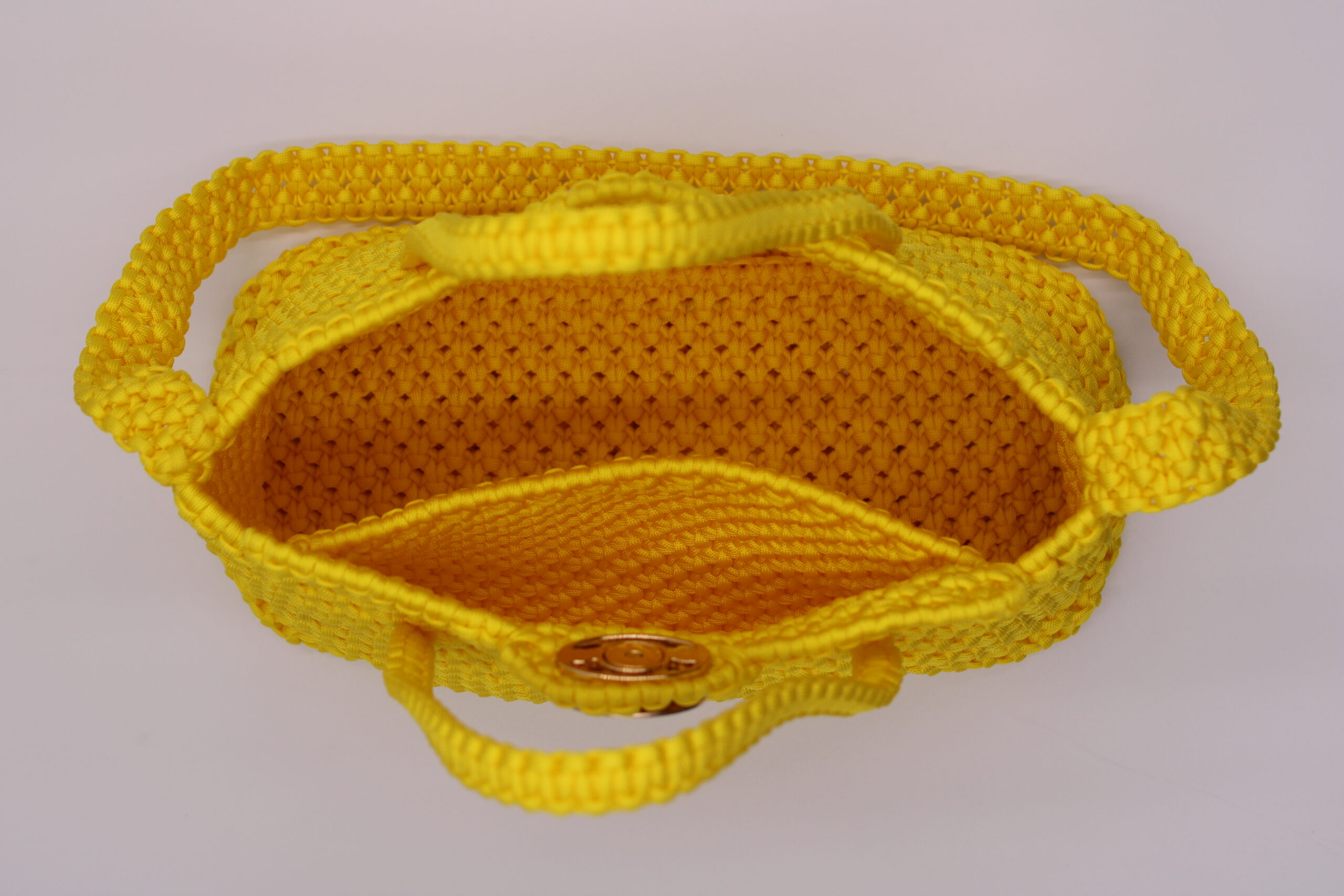 Yellow tote bag 100% hand-woven