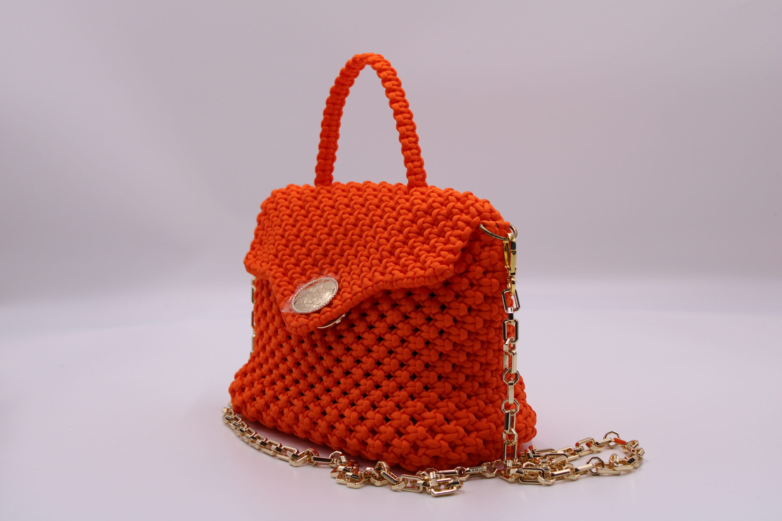 KOTONO ORANGE BAG 100% HAND-WOVEN WITH INTERNAL POCKET