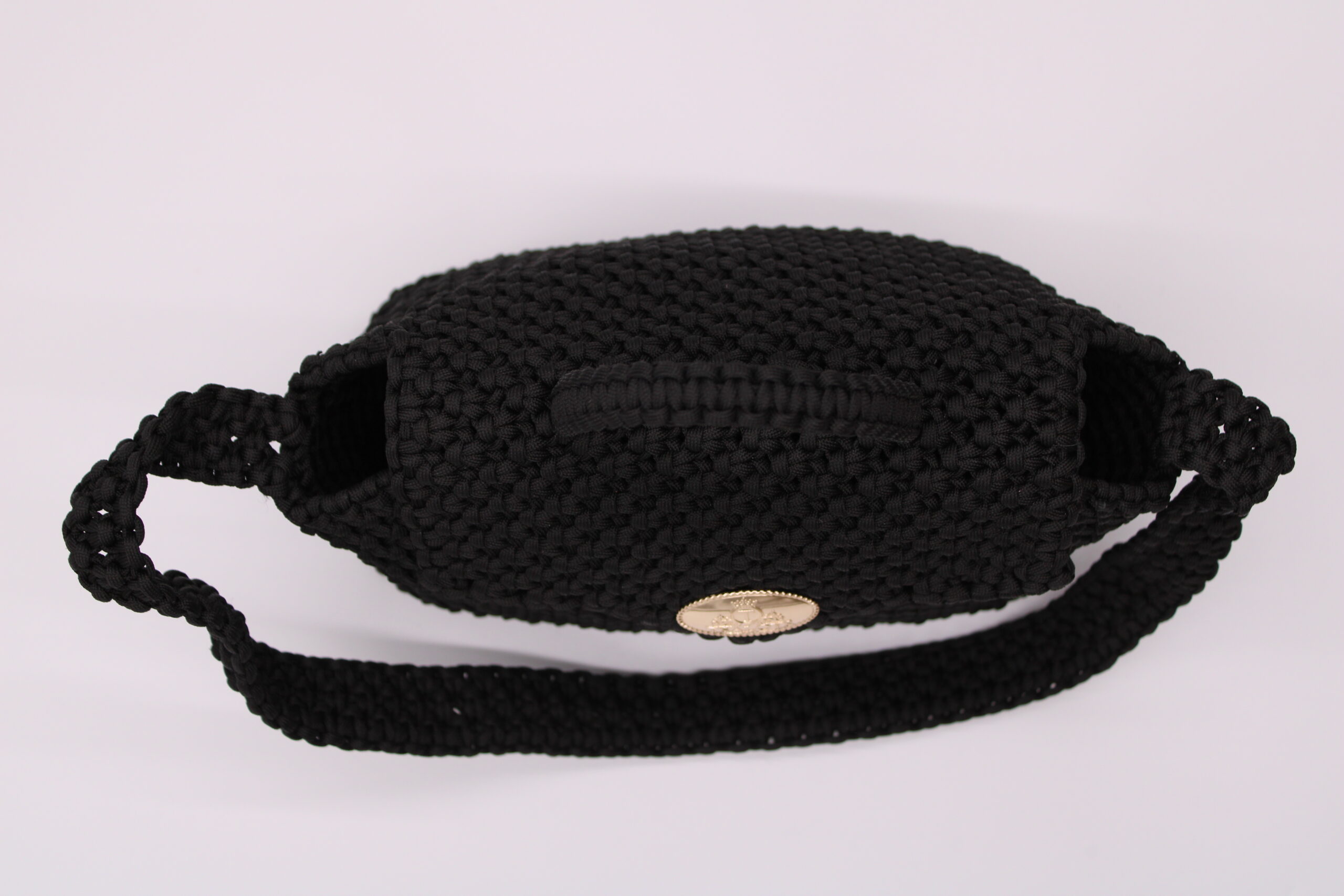 BIBOLOO BLACK  100% HAND-WOVEN WITH THE SMALL INTERNAL POCKET